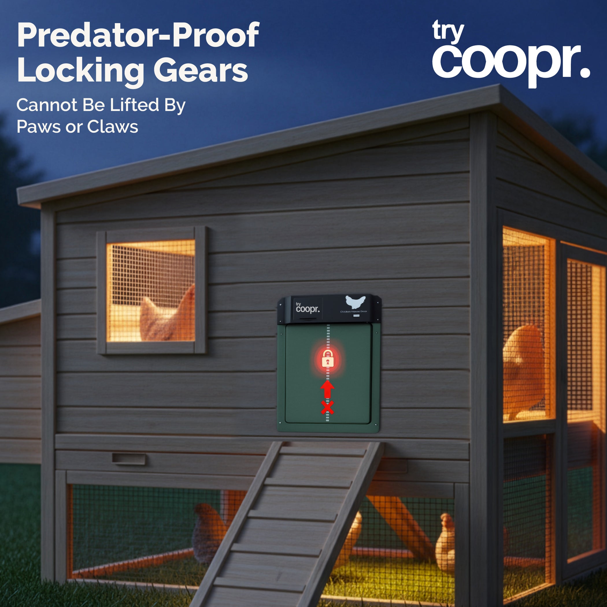 Coopr™ - Automatic Chicken Coop Door (Battery Powered)